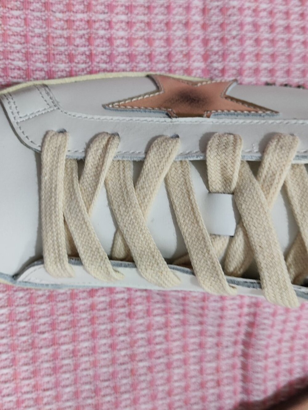 Golden Goose Distressed Metallic Gold Trim Super-Star Sneakers - Picture 8 of 8